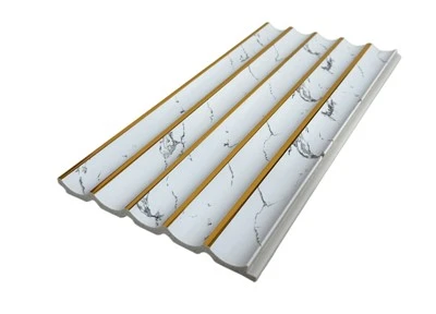Panel de pared PS de mármol de lujo con diseño de línea dorada